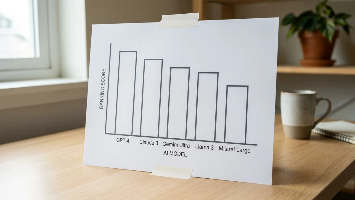 Bar chart of LMSYS Chatbot Arena Elo scores for leading AI writing models in 2026