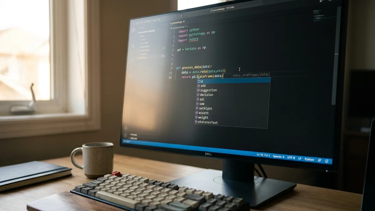 VS Code editor showing inline code completion suggestion from DeepSeek FIM