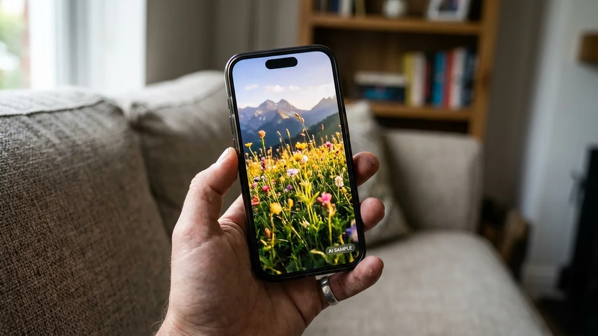 IPhone displaying Sora video with visible AI watermark