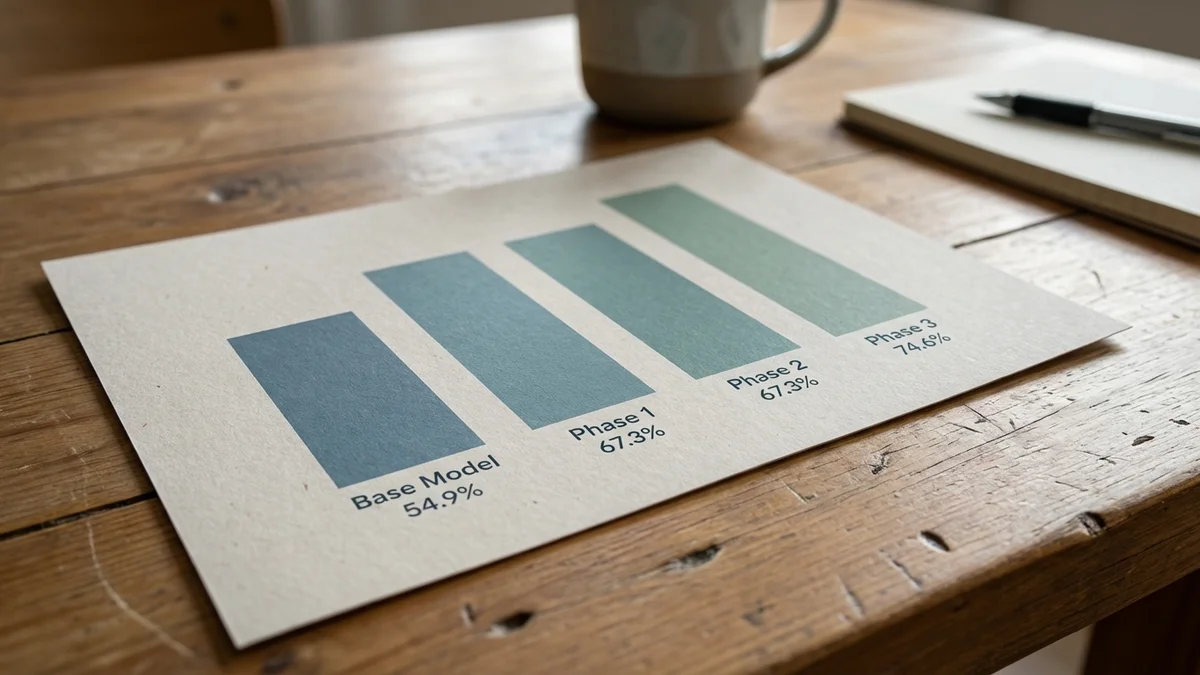 Bar chart showing ATLAS score improving from 54