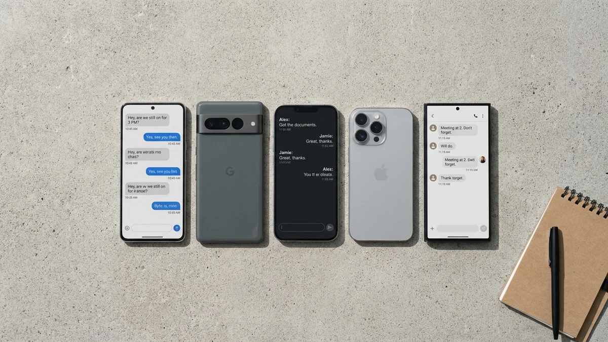 Three smartphones arranged side by side showing different AI chatbot interfaces