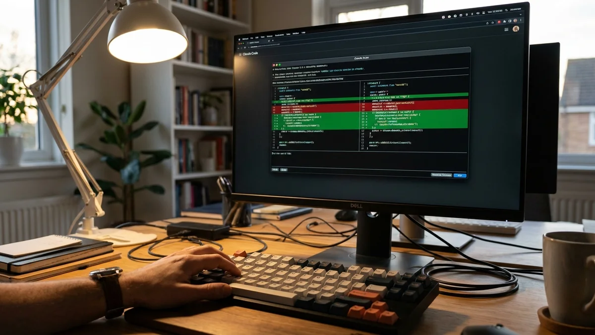 Terminal monitor showing Claude Code interactive coding session