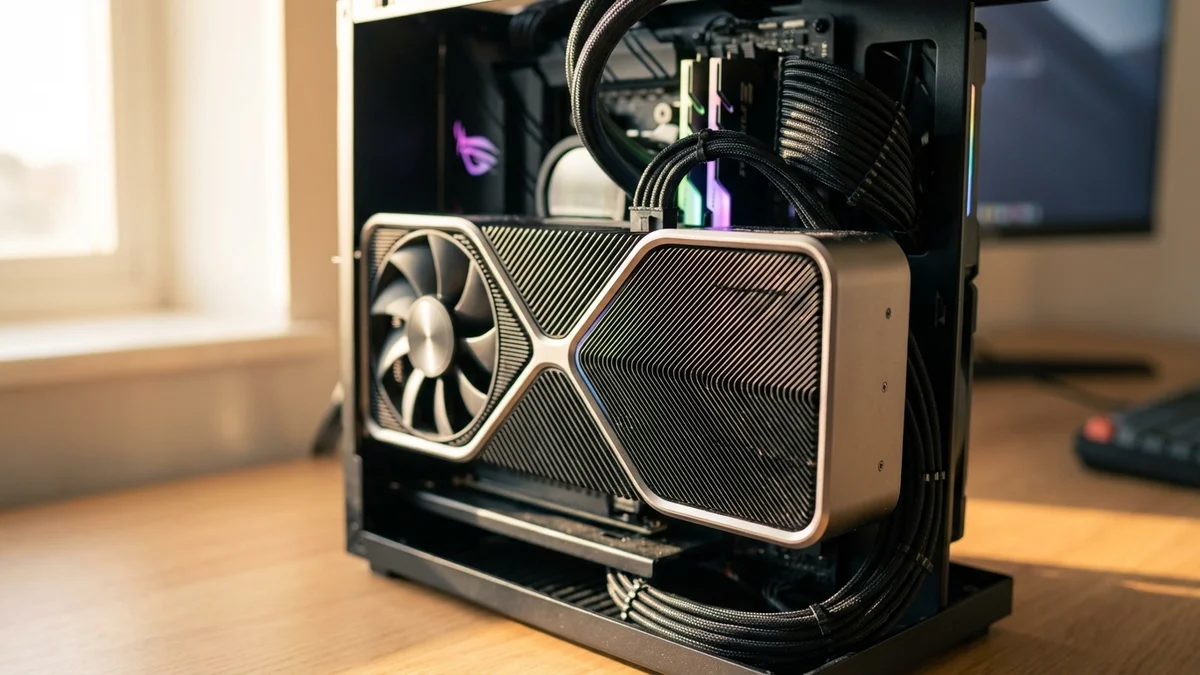 High-end NVIDIA GPU installed in a desktop PC build