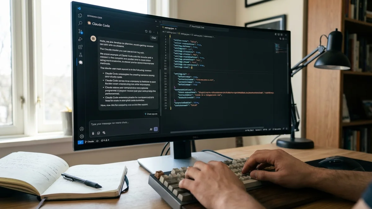 VS Code showing Claude Code extension with local server configuration