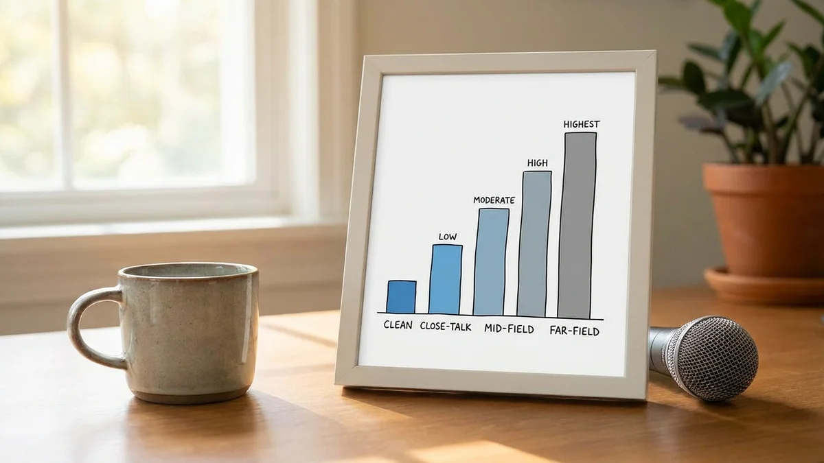 Chart comparing word error rates across FFASR audio categories