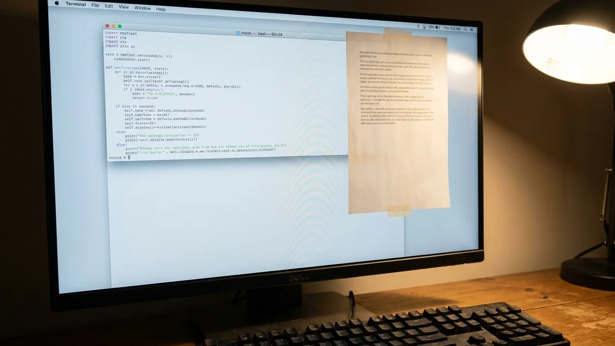 Monitor showing a Python script and successful Llama API response in a terminal