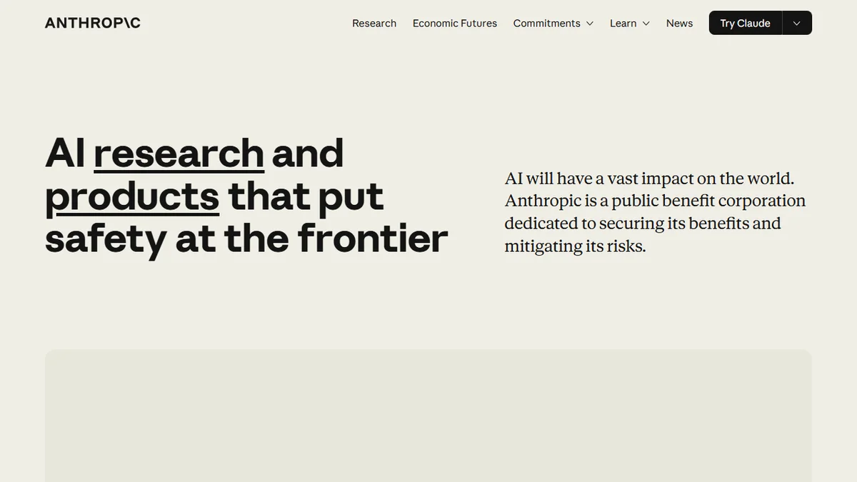 Anthropic website showing Claude model options and enterprise privacy features