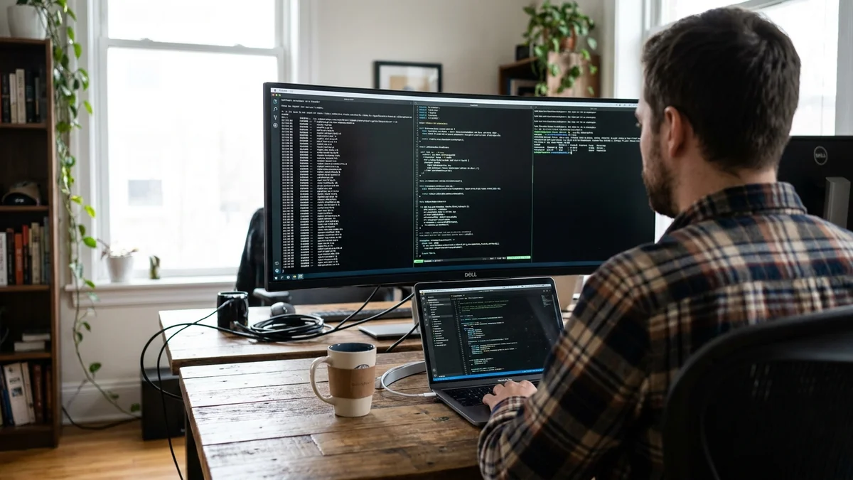 Developer comparing Ollama, vLLM, and llama.cpp in a terminal