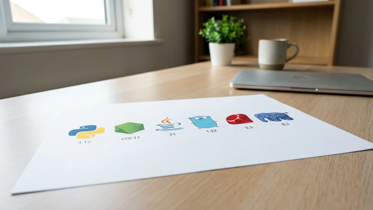 Chart showing six programming languages in OpenAI shell container