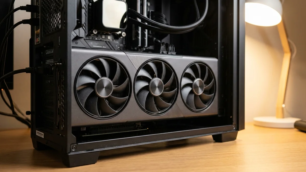 Nvidia RTX 4090 graphics card mounted inside an open computer case