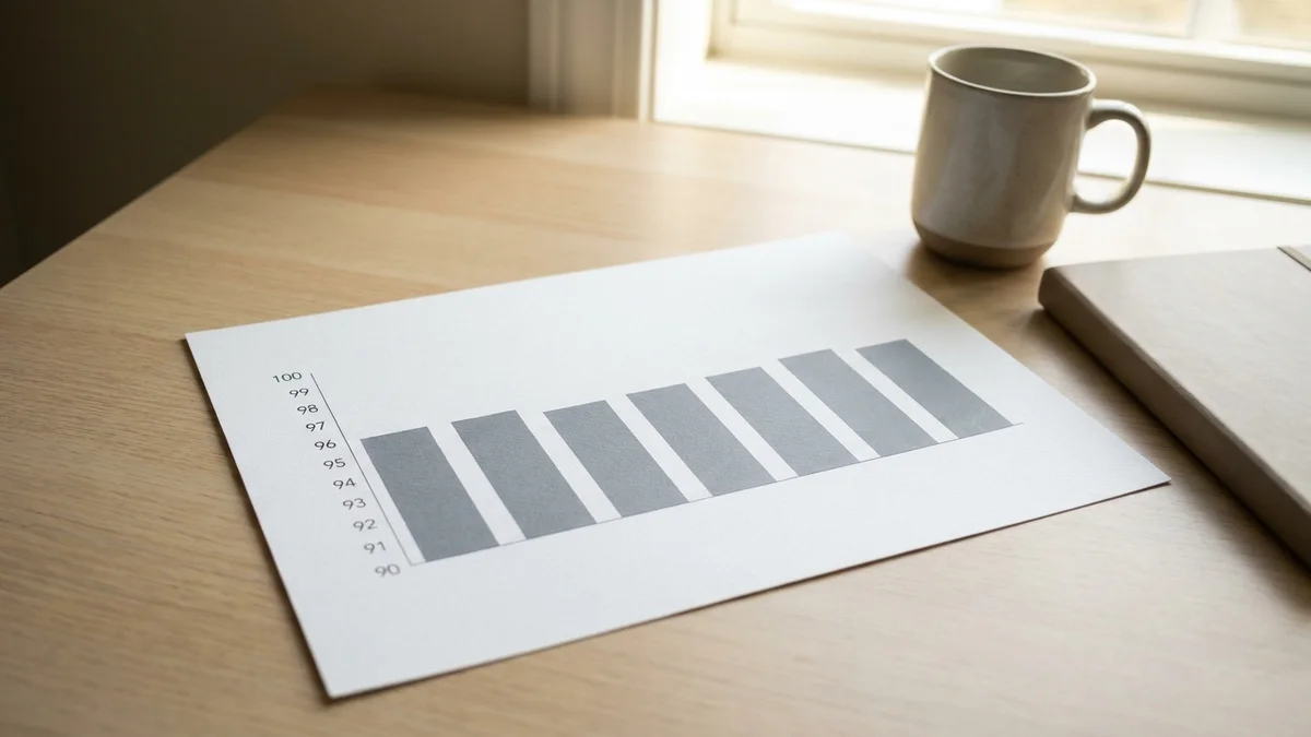 Bar chart of top AI benchmark scores in 2026 showing near-ceiling performance across MMLU